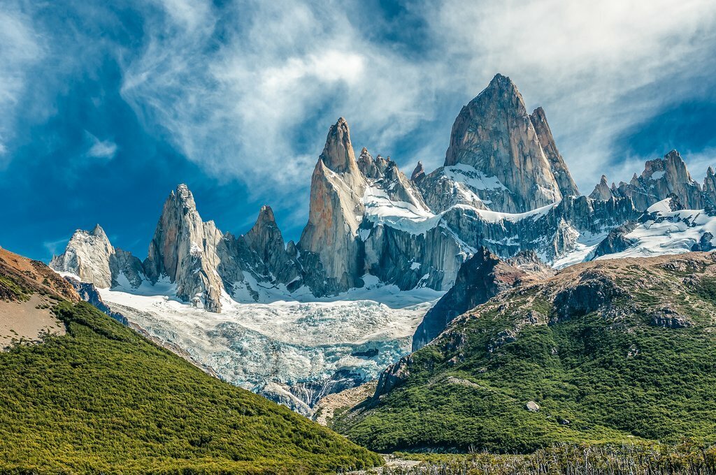 Glacier and mountains in Patagonia, Argentina